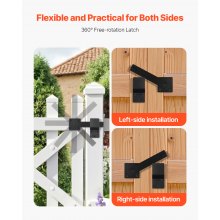 VEVOR Flip Gate Latch Metal Heavy Duty Latches Hardware 360° Rotation Latches