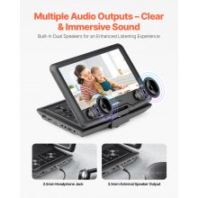 Portable DVD Player 10.1 inch HD Swivel Display Screen 4 Hours Built-in Battery