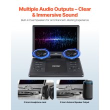 Portable DVD Player 14inch HD Swivel Display Screen 4.5-5 Hours Built-in Battery