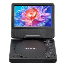 Portable DVD Player 7 inch HD Swivel Display Screen 4 Hours Built-in Battery