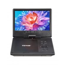 VEVOR Portable DVD Player 9 in HD Swivel Display Screen 4 Hours Built-in Battery
