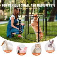 Dog Playpen 8 Panels Foldable Metal Dog Exercise Pen Storage Bag and Pad