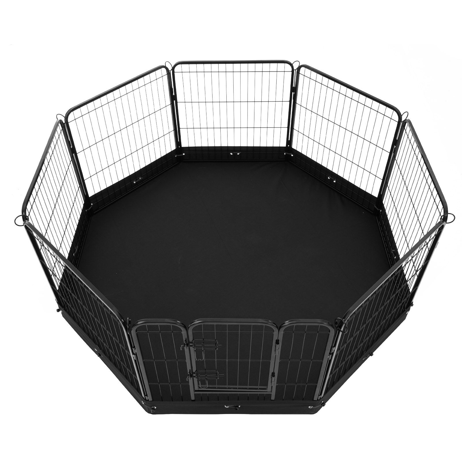 VEVOR Dog Playpen, 8 Pcs 24 x 24 in Panels Foldable Metal Pet Exercise Pen, Dog Fence Indoor and Outdoor Pen with Door, Storage Bag and Bottom Pad, Pet Playpen for Dogs, Cats and Other Small Animals