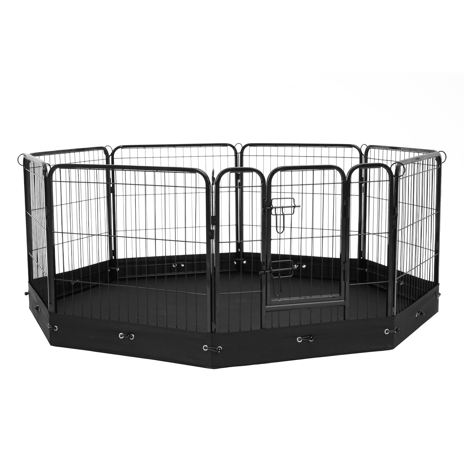 VEVOR Dog Playpen, 8 Pcs 24 x 24 in Panels Foldable Metal Pet Exercise Pen, Dog Fence Indoor and Outdoor Pen with Door, Storage Bag and Bottom Pad, Pet Playpen for Dogs, Cats and Other Small Animals