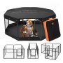 VEVOR Dog Playpen 8 Panels Foldable Metal Dog Exercise Pen with Cover Pad Bag