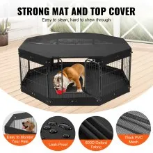 Dog Playpen 8 Panels Foldable Metal Dog Exercise Pen with Cover Pad Bag
