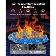 10 LBS Fire Glass 3/4-Inch Fireplace Glass Rocks for Fire Pit Table 3 Colors
