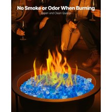 10 LBS Fire Glass 3/4-Inch Fireplace Glass Rocks for Fire Pit Table 3 Colors