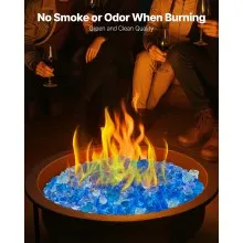10 LBS Fire Glass 3/4-Inch Fireplace Glass Rocks for Fire Pit Table 3 Colors