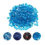 20LBS Fire Glass Beads 3/4-Inch Fireplace Glass Rocks for Firepit Caribbean Blue