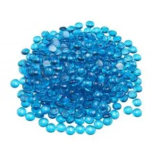 10 LBS Fire Glass 3/4-Inch Fireplace Glass Rocks for Fire Pit Caribbean Blue