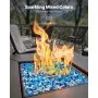 10LBS Fire Glass 3/4-Inch Fireplace Glass Rocks Cobalt Blue Caribbean Blue Clear