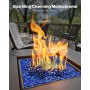 20 LBS Fire Glass 3/4-Inch Round Fireplace Glass Rocks for Fire Pit Cobalt Blue