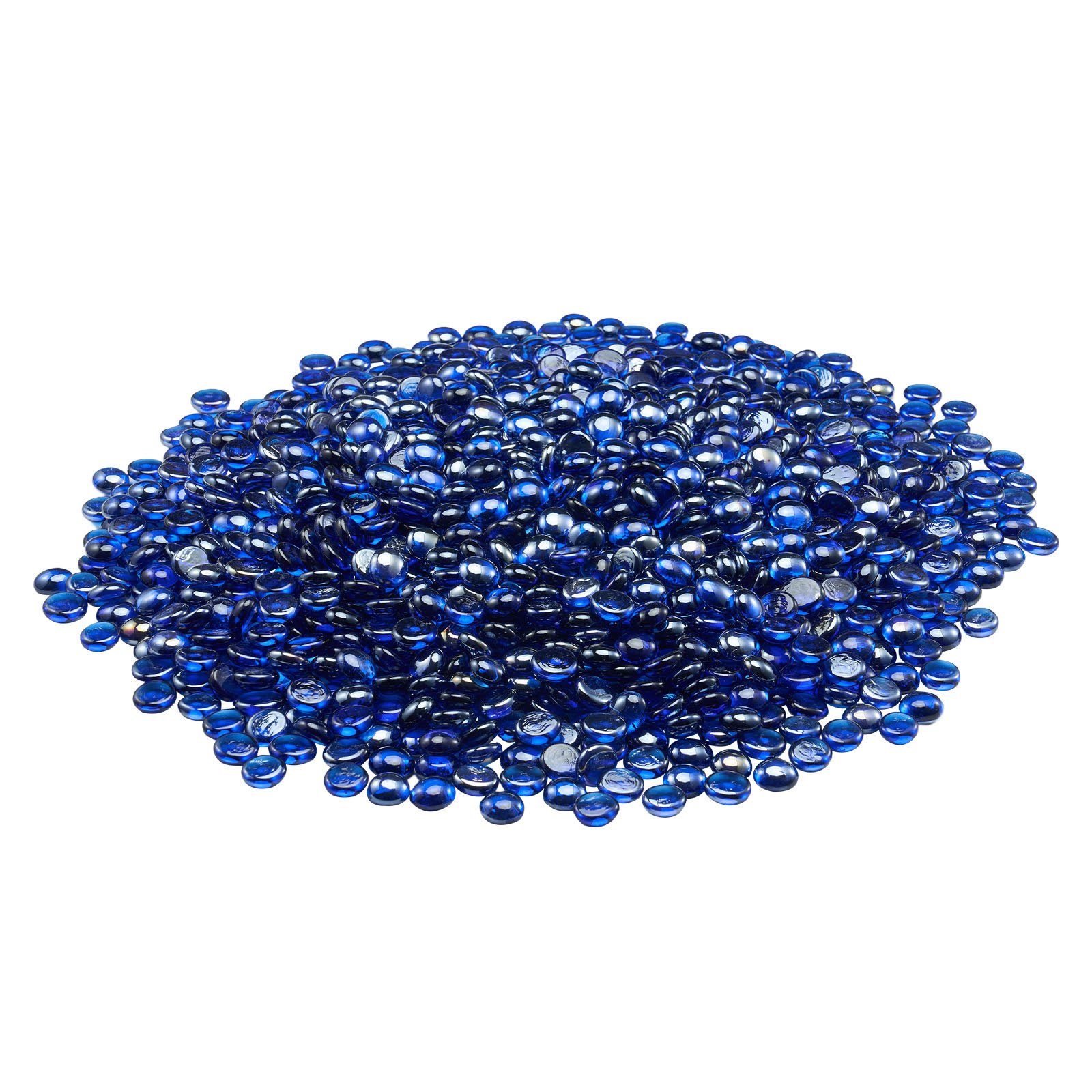VEVOR Fire Glass, 10LBS/4.5KG High-Temperature Resistant Fireplace Rocks, 3/4-Inch / 19.05 mm Reflective & Smokeless Firepit Glass Beads, High Luster Stone Landscaping for Fire Pit Table, Cobalt Blue