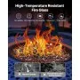 10 LBS Fire Glass 3/4-Inch Round Fireplace Glass Rocks for Fire Pit Rich Amber