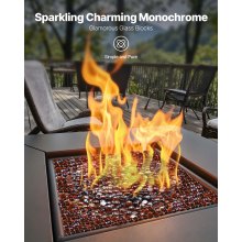 10 LBS Fire Glass 3/4-Inch Round Fireplace Glass Rocks for Fire Pit Rich Amber