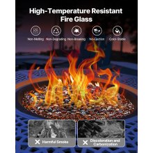 10 LBS Fire Glass 3/4-Inch Round Fireplace Glass Rocks for Fire Pit Rich Amber