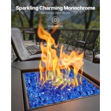 20 LBS Fire Glass 1/2-Inch Fireplace Glass Rocks for Fire Pit Table Cobalt Blue