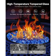 20 LBS Fire Glass 1/2-Inch Fireplace Glass Rocks for Fire Pit Table Cobalt Blue