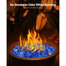 20 LBS Fire Glass 1/2-Inch Fireplace Glass Rocks for Fire Pit Table Cobalt Blue