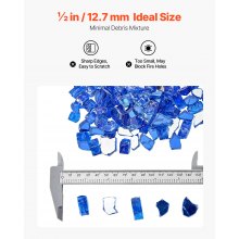20 LBS Fire Glass 1/2-Inch Fireplace Glass Rocks for Fire Pit Table Cobalt Blue
