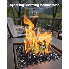 20 LBS Fire Glass 1/2-Inch Fireplace Glass Rocks for Fire Pit Table Black