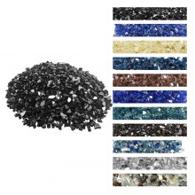 20 LBS Fire Glass 1/2-Inch Fireplace Glass Rocks for Fire Pit Table Black