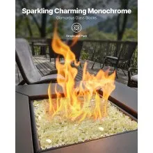 10 LBS Fire Glass 1/2-Inch Fireplace Glass Rocks for Fire Pit Table Gold