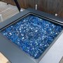 VEVOR Fire Glass, 10LBS / 4.5KG High-Temperature Resistant Fireplace Rocks, 1/2-Inch / 12.7 mm Reflective & Smokeless Firepit Glass Rock, High Luster Stone Landscaping for Fire Pit Table, Pacific Blue