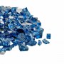 VEVOR Fire Glass, 10LBS / 4.5KG High-Temperature Resistant Fireplace Rocks, 1/2-Inch / 12.7 mm Reflective & Smokeless Firepit Glass Rock, High Luster Stone Landscaping for Fire Pit Table, Pacific Blue