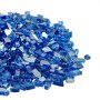VEVOR Fire Glass, 10LBS / 4.5KG High-Temperature Resistant Fireplace Rocks, 1/4-Inch / 6.35 mm Reflective & Smokeless Firepit Glass Rock, High Luster Stone Landscaping for Fire Pit Table, Cobalt Blue