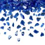 VEVOR Fire Glass, 10LBS / 4.5KG High-Temperature Resistant Fireplace Rocks, 1/4-Inch / 6.35 mm Reflective & Smokeless Firepit Glass Rock, High Luster Stone Landscaping for Fire Pit Table, Cobalt Blue