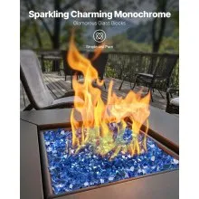 10 LBS Fire Glass 1/4-Inch Fireplace Glass Rocks for Fire Pit Table Cobalt Blue