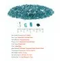 VEVOR Fire Glass, 10 LBS / 4.5 KG High-Temperature Resistant Fireplace Rocks, 1/2-Inch / 12.7 mm Reflective & Smokeless Firepit Glass Rock, High Luster Stone Landscaping for Fire Pit Table, Aqua Blue