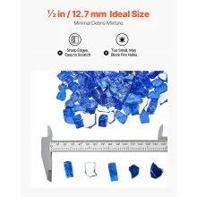 10 LBS Fire Glass 1/2-Inch Fireplace Glass Rocks for Fire Pit Table Cobalt Blue