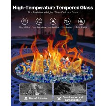 10 LBS Fire Glass 1/2-Inch Fireplace Glass Rocks Cobalt Blue Aqua Blue Clear