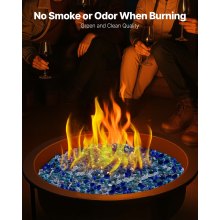10 LBS Fire Glass 1/2-Inch Fireplace Glass Rocks Cobalt Blue Aqua Blue Clear