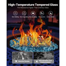 20 LBS Fire Glass 1/2-Inch Fireplace Glass Rocks for Fire Pit Table Aqua Blue