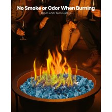 20 LBS Fire Glass 1/2-Inch Fireplace Glass Rocks for Fire Pit Table Aqua Blue