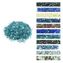 20 LBS Fire Glass 1/2-Inch Fireplace Glass Rocks for Fire Pit Table Aqua Blue