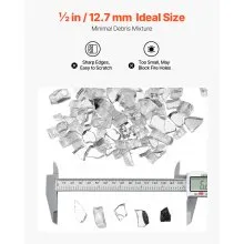 10 LBS Fire Glass 1/2-Inch Fireplace Glass Rocks for Fire Pit Table Clear