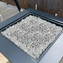 10 LBS Fire Glass 1/2-Inch Fireplace Glass Rocks for Fire Pit Table Clear
