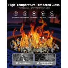 10 LBS Fire Glass 1/2-Inch Fireplace Glass Rocks for Fire Pit Copper Gold Clear