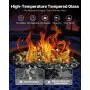 10 LBS Fire Glass 1/2-Inch Fireplace Glass Rocks for Fire Pit Table Black