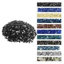 10 LBS Fire Glass 1/2-Inch Fireplace Glass Rocks for Fire Pit Table Black