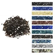 10 LBS Fire Glass 1/2-Inch Fireplace Glass Rocks for Fire Pit Table Copper