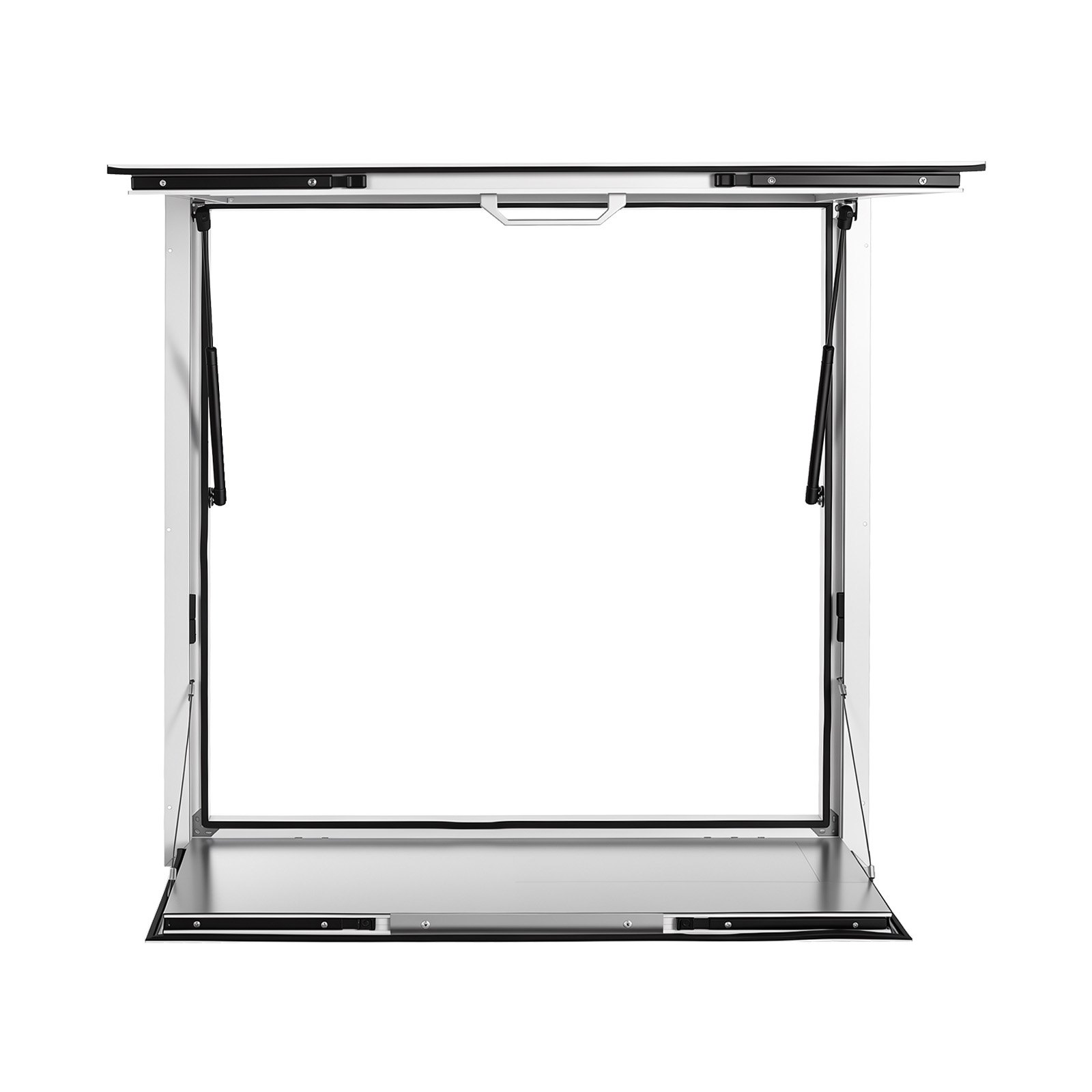 VEVOR Concession Window Folding Shelf 36x36in Aluminum Alloy Service Window, for Food Truck, Up to 85 Degrees, with Awning Door and Drag Hook, Rainwater Resistant