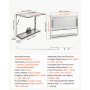 VEVOR Concession Window Folding Shelf 48x36in Aluminum Alloy Service Window, for Food Truck, Up to 85 Degrees, with Awning Door and Drag Hook, Rainwater Resistant