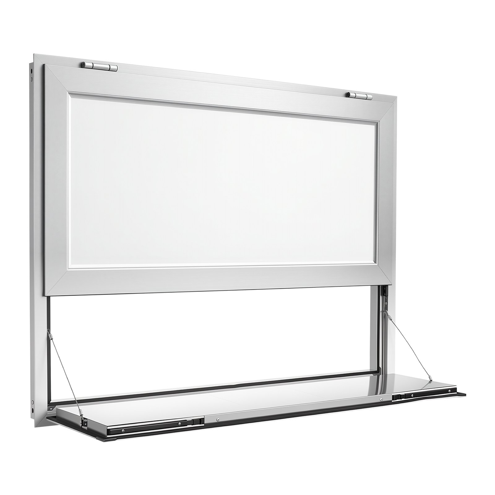 VEVOR Concession Window Folding Shelf 48x36in Aluminum Alloy Service Window, for Food Truck, Up to 85 Degrees, with Awning Door and Drag Hook, Rainwater Resistant