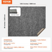 VEVOR Non Slip Rug Pad Gripper 8' x 10' Carpet Mat 0.24" Thick for All Floor